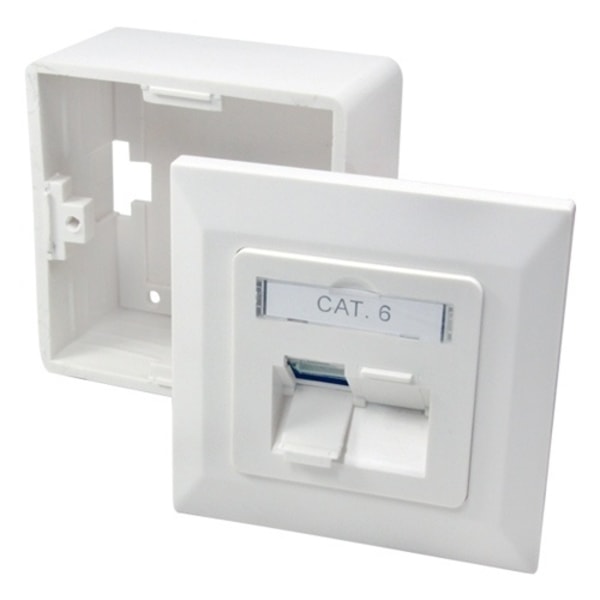 LogiLink Nätverksuttag 2xRJ45 CAT6 Metallic, Hvid