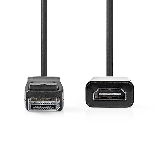Nedis DisplayPort kaapeli | DisplayPort uros | HDMI™ Ulostulo | 4K@30Hz | Niklattu | 0.20 m | Pyöreä | PVC | Musta | Laatikko