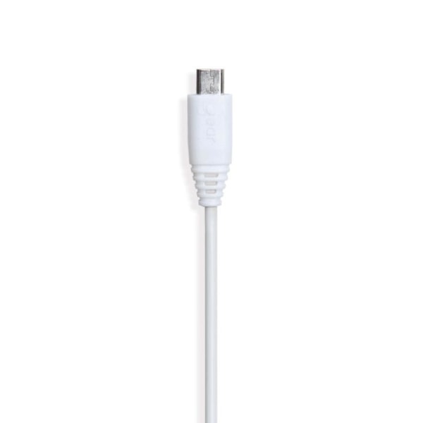 GEAR Pyöreä latauskaapeli MicroUSB-USB-A:lle 0,3 m Valkoinen