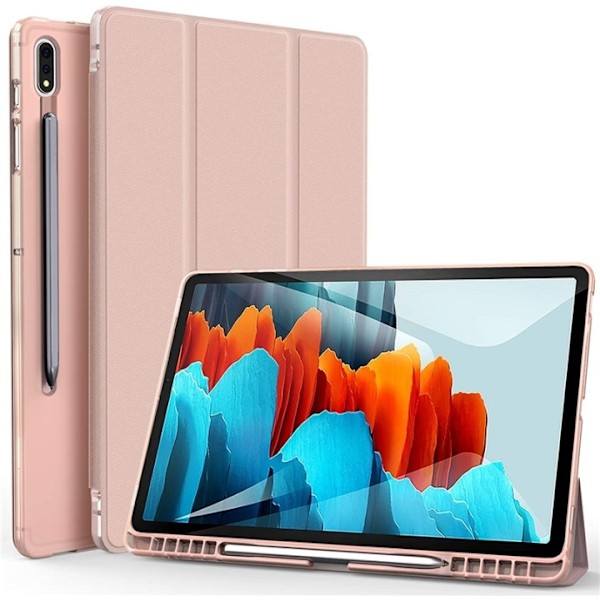 Tri-fold fodral med stativfunktion för Galaxy Tab S7 11", Mörkrosa Rosa