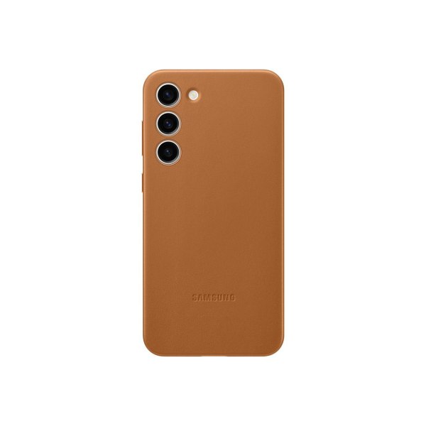 Samsung Galaxy S23 Plus Leather Case Camel Brun