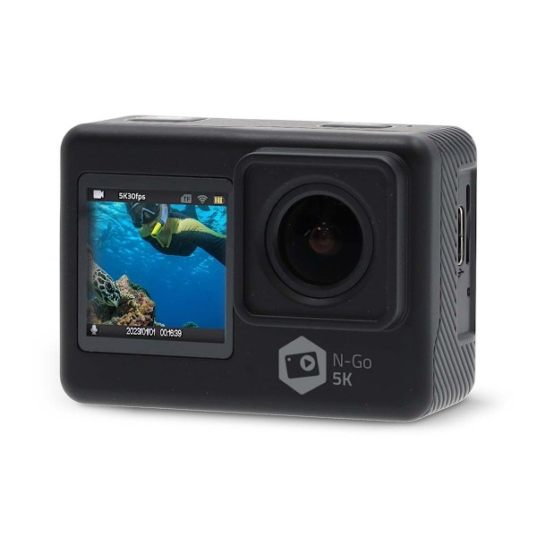 Nedis Action Cam | Dobbelt Skærm | 5K@30fps | 16 MPixel | Vandtæt op til: 30.0 m | 80 min | Wi-Fi | App tilgængelig til: Androidâ„¢ / IOS | Montering