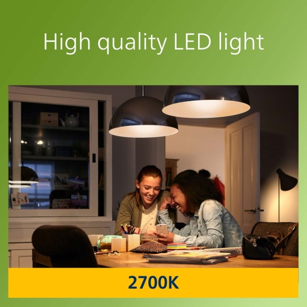 Philips LED E27 Normal 5,2W (75W) Klar 1095lm 2700K Energiklass