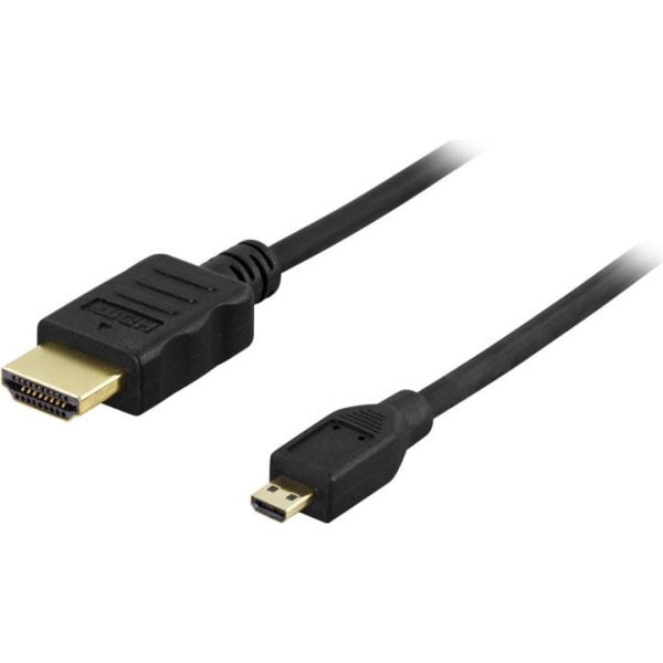 DELTACO HDMI-kaapeli, 1.4+E, 19-pin u-Micro 19-pin u, 1080p, mus