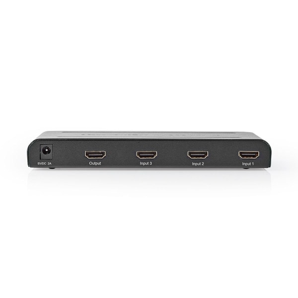 Nedis HDMI ™ Kytkin | 3-Porttinen port(s) | 3x HDMI™ tuloliitäntä | 1x HDMI™ lähtö | 4K@60Hz | 18 Gbps | Kauko-ohjattu | Metalli | Antrasiitti