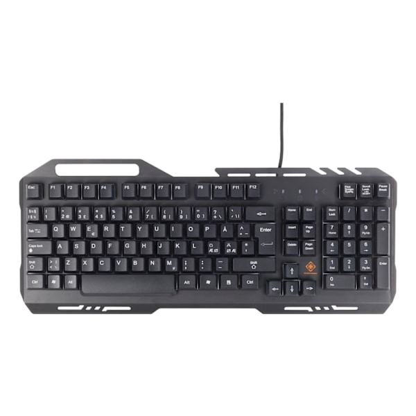 DELTACO GAMING - Tangentbord, RGB bakgrundsbelysning, USB, Nordisk Layout, metal