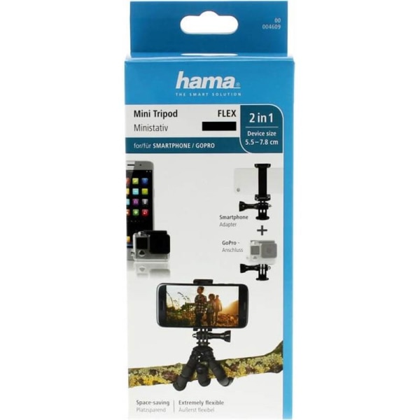 Hama Bordsstativ Flex Smartphone & GoPro 14cm Svart