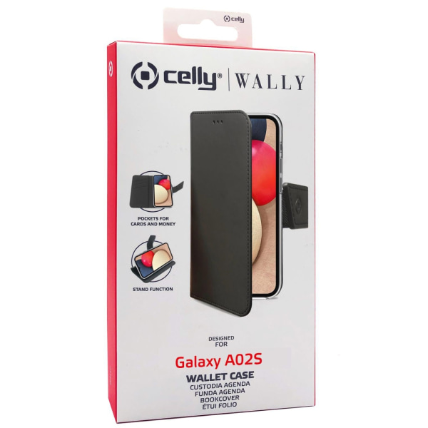 Celly Wallet Case Galaxy A02s Svart Svart