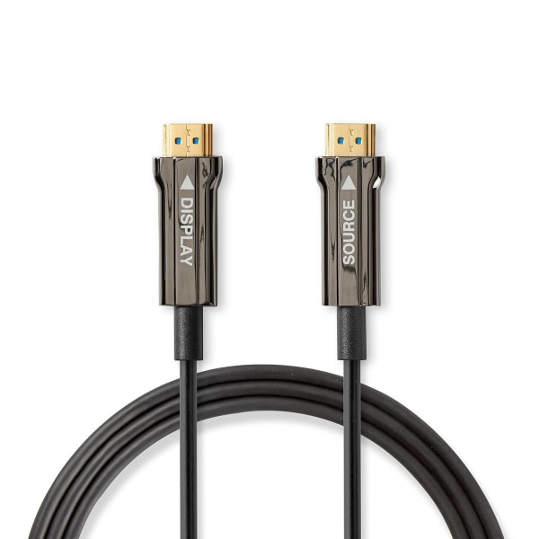 Nedis Aktiv Optisk Ultra High Speed ​​HDMI-Kabel med Ethernet | HDMI™ Stik | HDMI™ Stik | 8K@60Hz | 48 Gbps | 100.0 m | Runde | PVC | Sort | Gaveæske