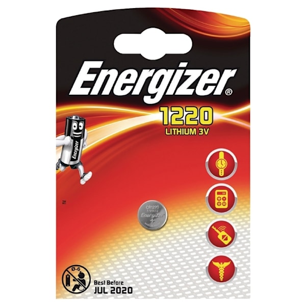 Energizer Litiumnappiparisto CR1220 | 3 V DC | 37 mAh | 1 - Läpipainopakkaus | Hopea