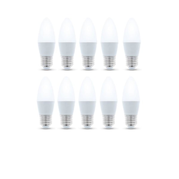 LED-Lampa E27, C37, 6W, 4500K 10-pack, Vit neutral