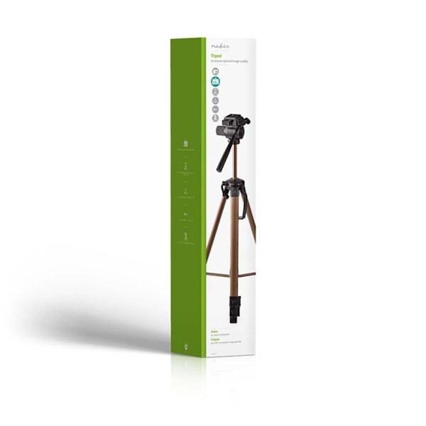 Nedis Stativ | Maximal lastkapacitet: 4.0 kg | Minsta arbetshöjd: 64.0 cm | Maximal arbetshöjd: 161.0 cm | 2 Segment | Pan & Tilt | Resväska ingår | A