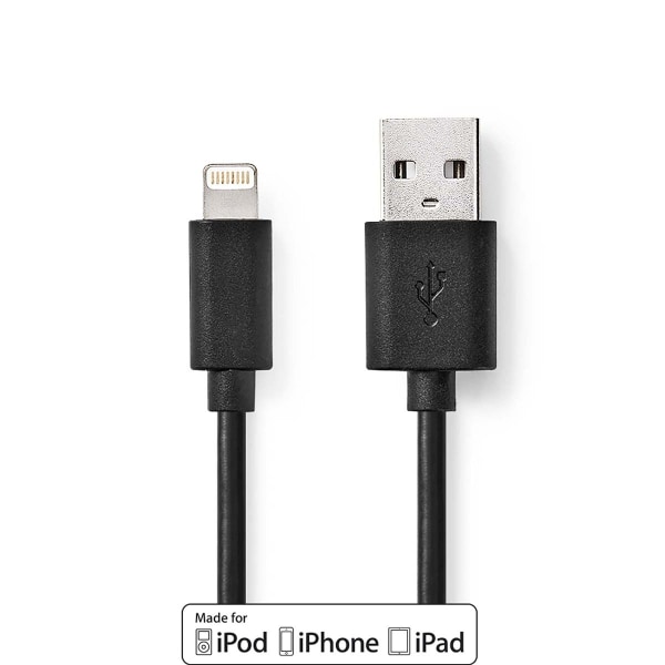 Nedis Lightning Kabel | USB 2.0 | Apple Lightning, 8-stifts | US