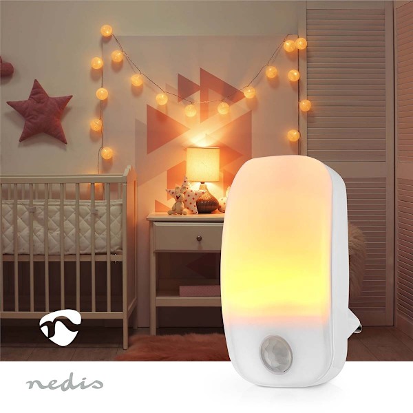 Nedis Plug-In LED natlys | Bevægelse Sensor | Dag/nat sensor | 0.55 W | 11 lm | Varm Hvid