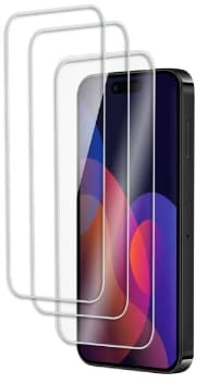 3 kappaleen Screen protector karkaistu 2,5D-lasi iPhone 15 Pro Max -laitteelle Transparent
