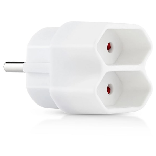 Splitterstik 2-vejs EU, Adapter med 2 stikkontakter