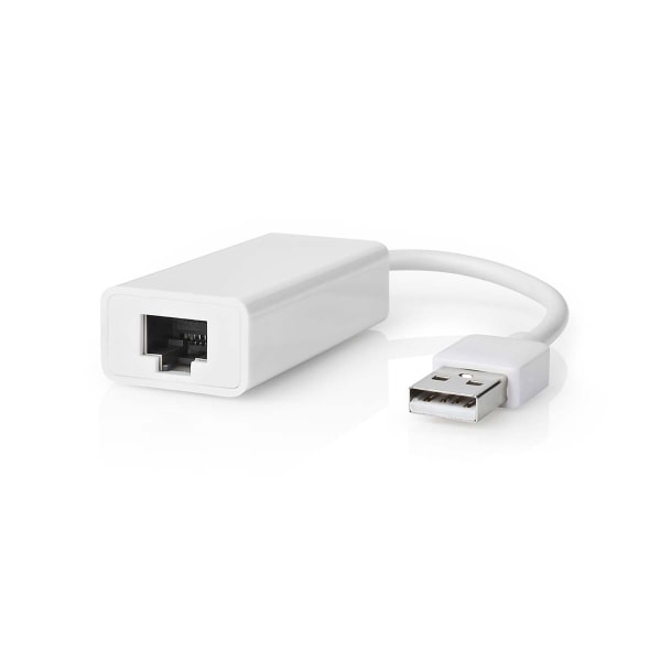 Nedis USB-netværksadapter | USB 2.0 | 100 Mbps | USB-A Han | RJ45 Hun | 0.20 m | Runde | Guldplateret / Nikkelplateret | Kobber | Hvid | Box