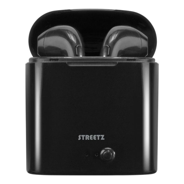 STREETZ True Wireless Grand semi-in-ear, 350 mAh etui, sort Svart