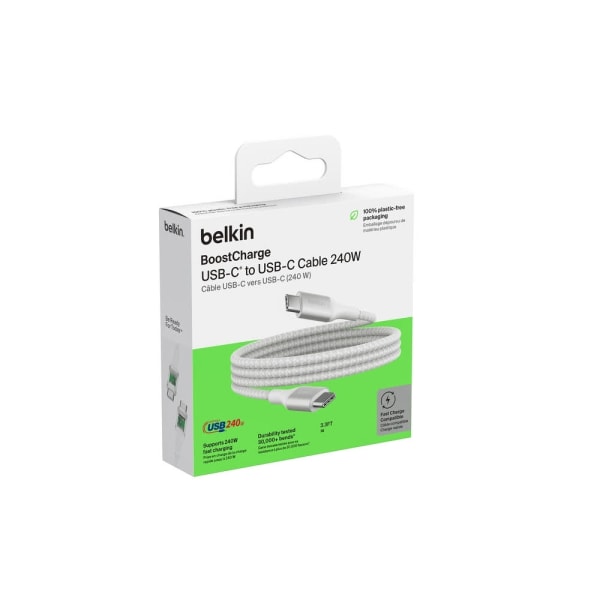 Belkin BOOST CHARGE 240W USB-C til USB-C-kabel, 1m, hvid