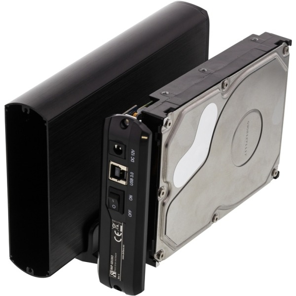 DELTACO eksternt kabinet til 1x3,5" SATA-harddisk, <b>SATA 6Gb/s</b>,