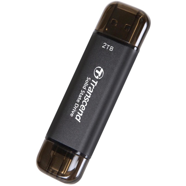 Transcend Portabel SSD ESD310C USB-C 2TB (R1050/W950) Svart