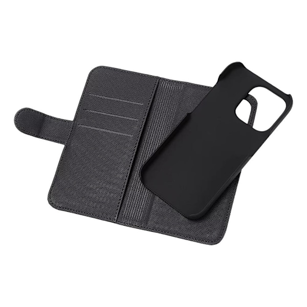 DELTACO iPhone 14 Pro Max wallet case 2-in-1, magnetic back cover Svart