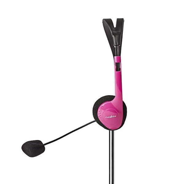 Nedis PC-headset | On-Ear-Kuulokkeet | Stereo | 2x 3.5 mm | Kokoontaitettava Mikrofoni | Pinkki