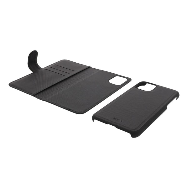 DELTACO wallet case 2-in-1, iPhone 11, magnetic back cover Svart