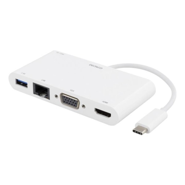 DELTACO USB-C Docking station, 100W USB-C PD, HDMI, 1.5A USB-A,