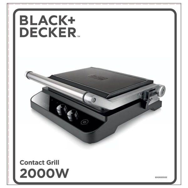 BLACK+DECKER Bordsgrill, Extra Platta 2000W, Borstat Stål
