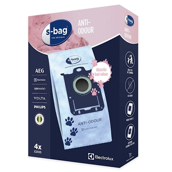 Electrolux E203S s-bag® Anti-Odour støvsugerposer 4 stk