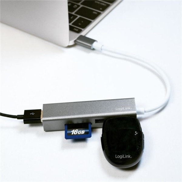 LogiLink USB-C Hub 3port minneskortsläs