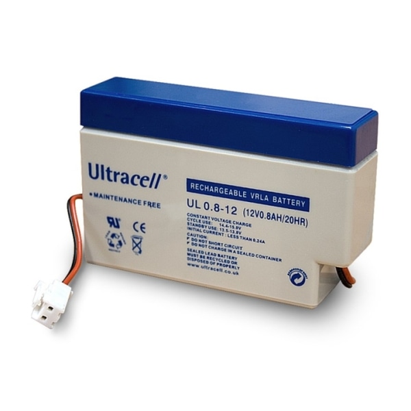 Ultracell Blybatteri 12 V, 0,8 Ah (UL0.8-12) JST-kontakt Blybatt