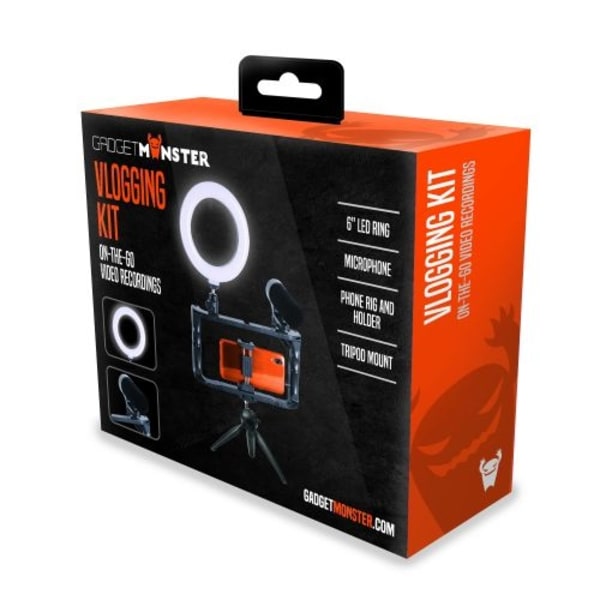 GadgetMonster Vlogging Kit med LED och mikrofon