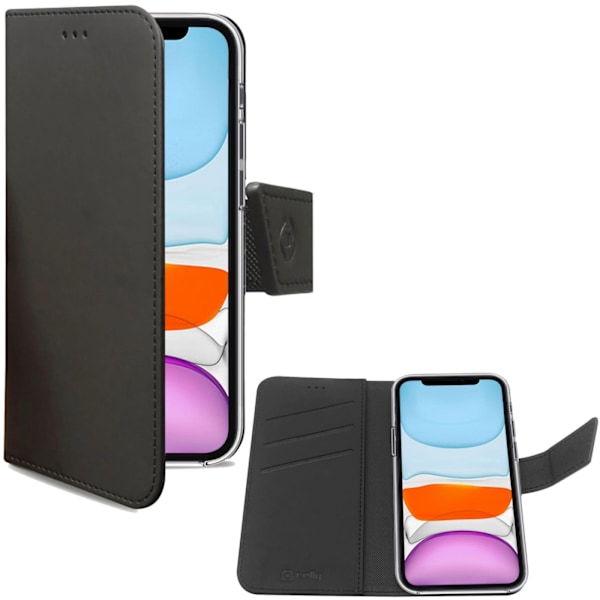 Celly Wallet Case iPhone 11 Svart Svart