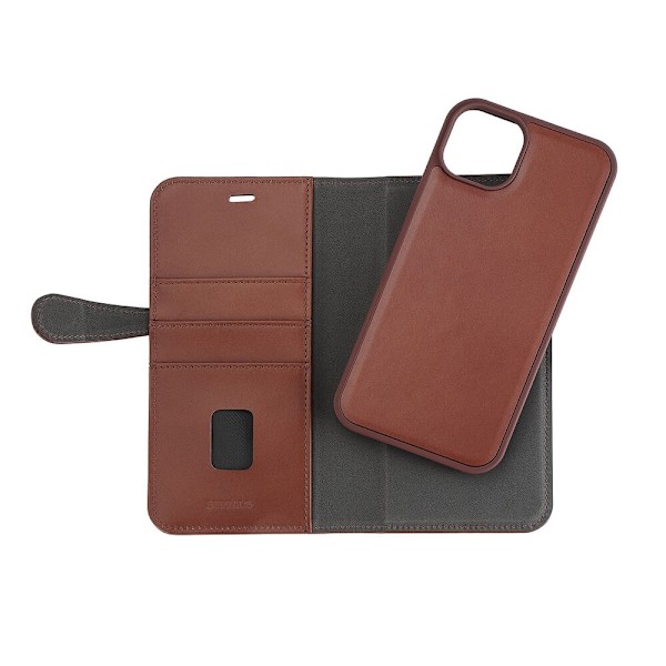 Buffalo 2in1 Leather 3 card MagSeries iPhone 15 Plus Brown Brun