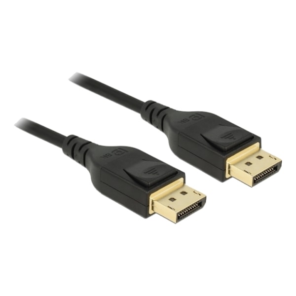 DeLock DisplayPort kabel 8K 60 Hz 1 m DP 8K-certifierad, svart