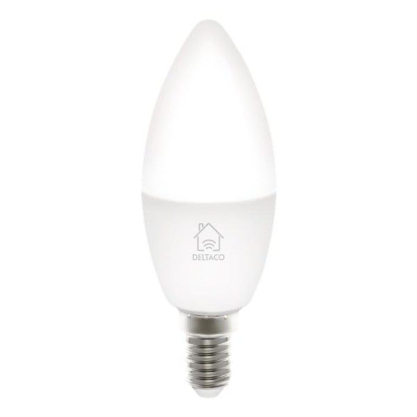 DELTACO SMART HOME LED-lampa, E14, WiFI, 4,5W, 2700K-6500K, dimb