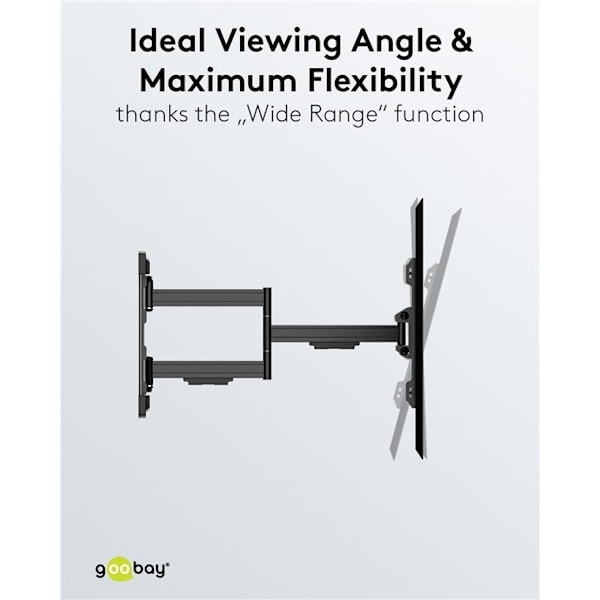 Goobay Tv-vægbeslag Pro FULLMOTION (L) wide Range til tv-apparater fra 37 til 70 tommer (94-178 cm), fuldt bevægelig (drejelig og vippelig) op til 70