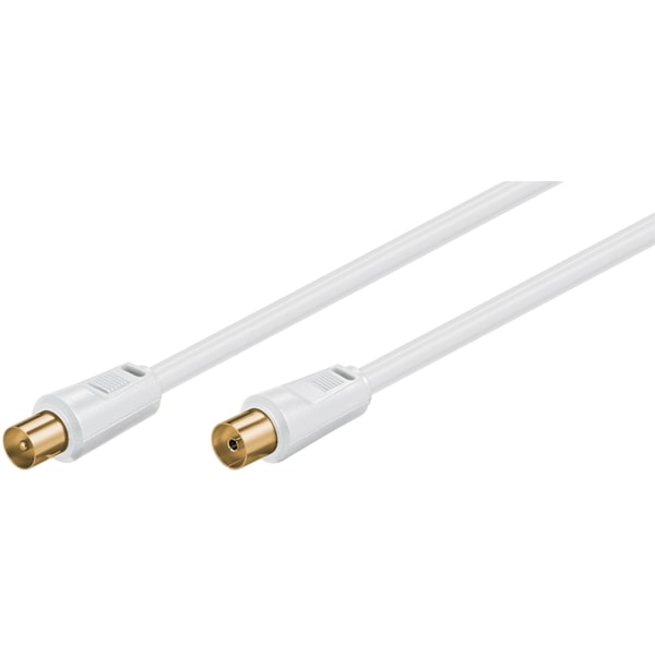 Goobay Antennkabel (80 dB), dubbelskärmad guldpläterad, koaxial-plugg > koaxial-uttag (helt skärmad)
