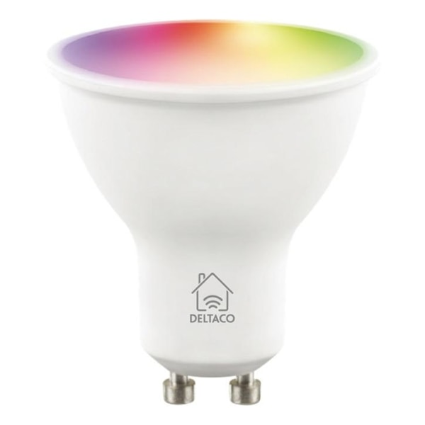 DELTACO SMART HOME LED-lampa, GU10, WiFI 2,4GHz, 5W, 470lm, dimb