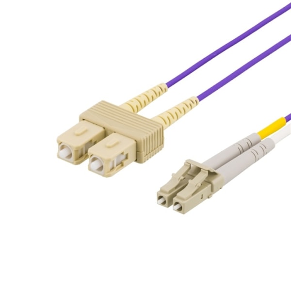 DELTACO kuitukaapeli, LC - SC, 50/125, OM4, duplex, multimode, 2m
