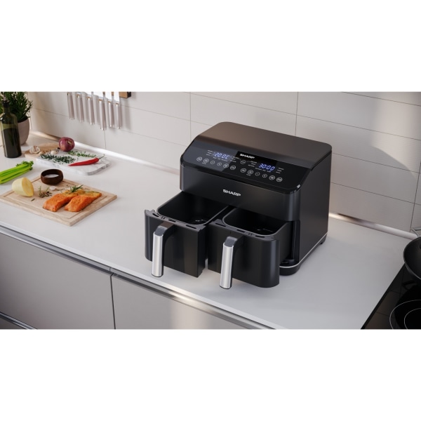 Sharp Airfryer Dubbel 2X4L  2X1800W - AF-GD82AE-B