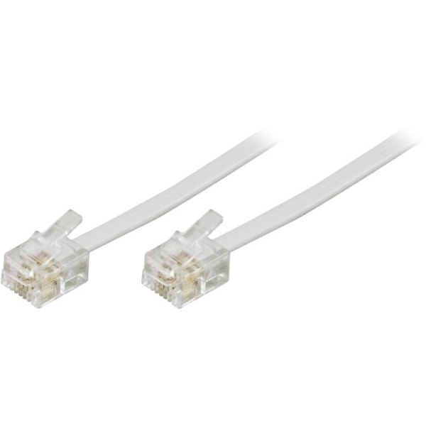 Deltaco Modular cable, 6P4C(RJ11) to 6P4C(RJ11), 10m, white