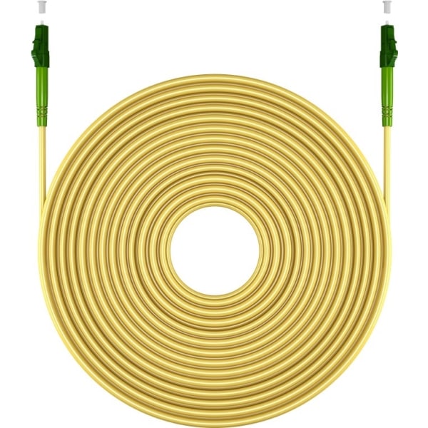 Goobay Lyslederkabel (FTTH), Singlemode (OS2) Yellow, gul (Simplex), 2 m fiberoptisk kabel, LC-APC (8°) stik > LC-APC (8°) stik, halogenfri kabelkappe