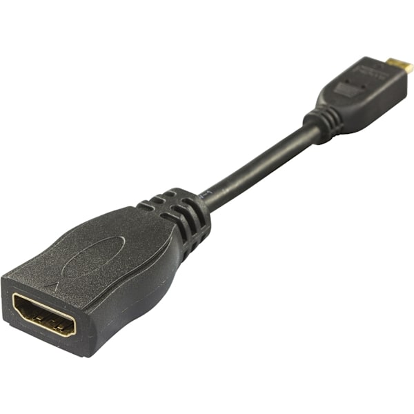 DELTACO HDMI-adapter, <b>HDMI High Speed with Ethernet</b>, micro HDMI