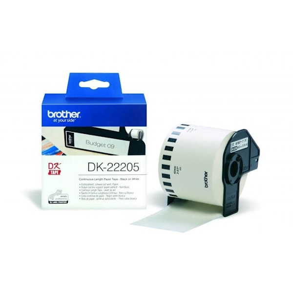 Brother Tape DK22205 62mm Svart på Vit