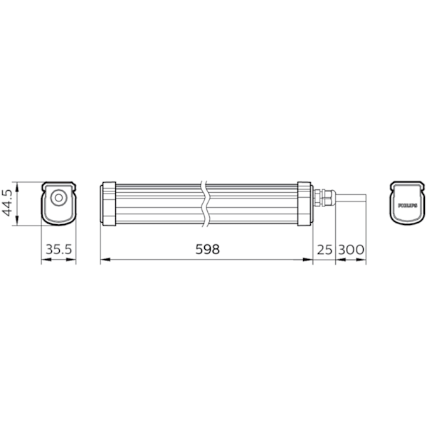 Philips ProjectLine Taklampa 60cm 17W 1700lm IP65