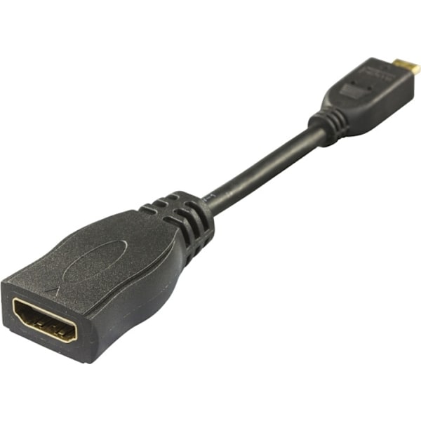 DELTACO HDMI High Speed sovitin, Micro HDMI na - HDMI na, 0,1m, musta
