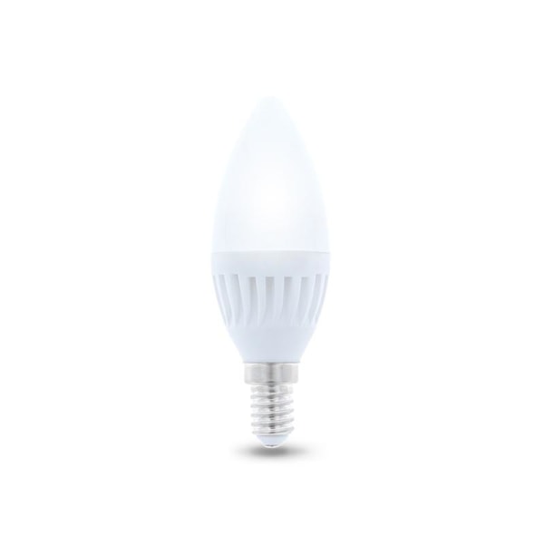 LED-pære E14, C37, 10W, 230V, 6000K, Keramisk, Kold Hvid